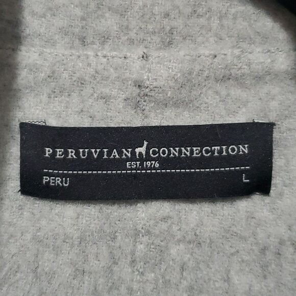 Peruvian Connection Baby Alpaca Wool Coat in Grey Size L - Picture 2 of 13